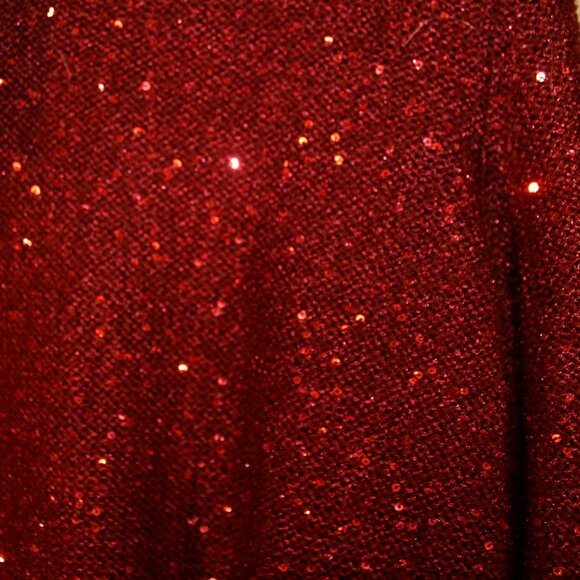 A.n.a Womens Maroon Scoop Neck Sequin Sweater, Tie Back, Size Small, Holiday - Picture 8 of 10